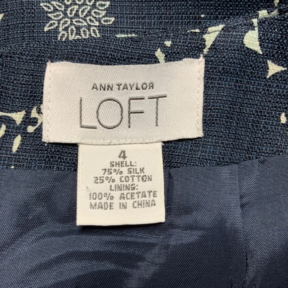 ANN TAYLOR LOFT Silk / Cotton Blend Fully Lined A-Line Knee Length Skirt US Sz 4 - Picture 4 of 8